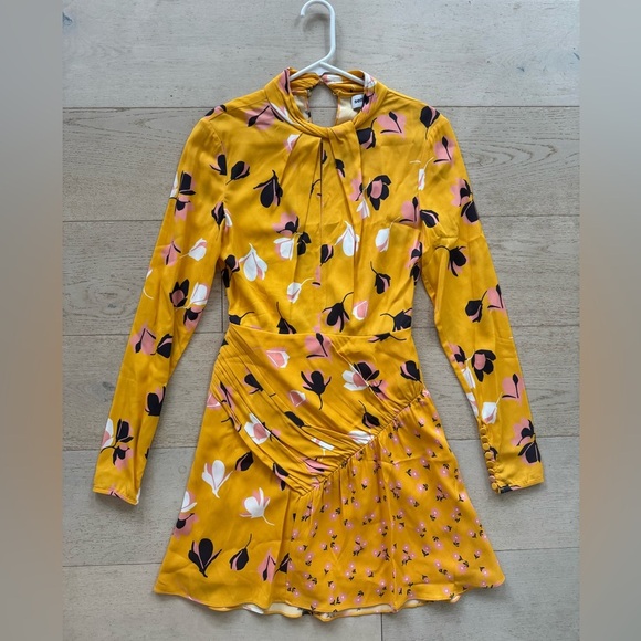 NWOT Self-Portrait Floral Twist Neck Mini Dress 2 - Picture 6 of 13